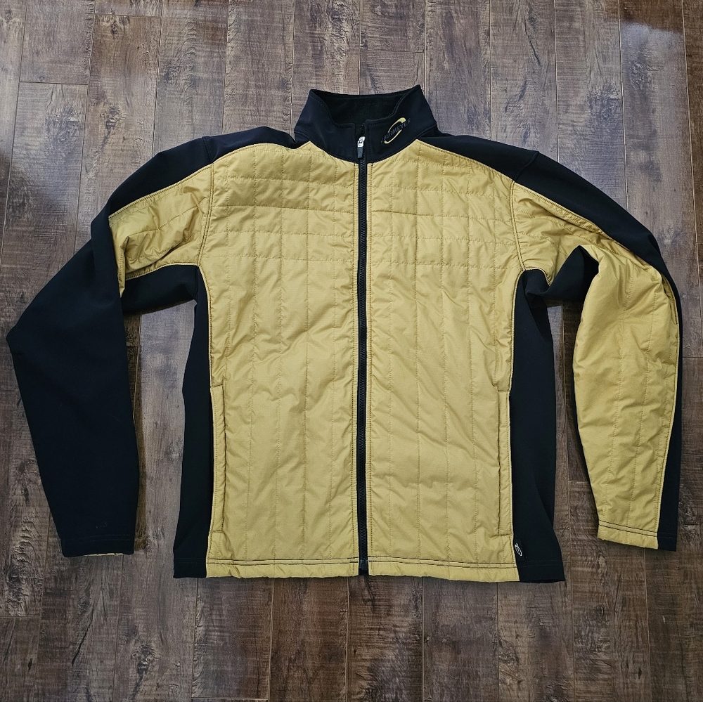 VTG Obermeyer Men's Jacket Mustard and Black - Pleated Elbow - Size M